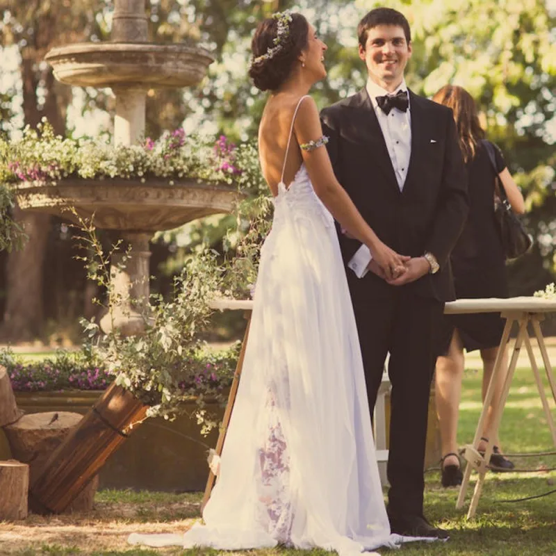 Detail Feedback Questions About Sexy Bohemian Lace Beach Wedding