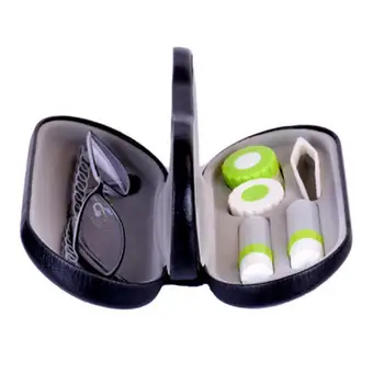 

Contact Lens Case - 2 in 1 Double Sided Portable Glasses Case Tweezers and Applicator Included Perfect for Home Travel