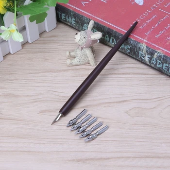 1 Pen with 5 Nib /set Wood English Calligraphy Brown Pen Copperplate Script Oblique Dip Pen Holder + 5 Nib
1 Pen with 5 Nib /set Wood English Calligraphy Brown Pen Copperplate Script Oblique Dip Pen Holder + 5 Nib