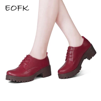 EOFK 2020 Women Handmade Square Heel Shoes red Leather casual high heels wedges shoes Woman Female oxford wedges Pumps
EOFK 2020 Women Handmade Square Heel Shoes red Leather casual high heels wedges shoes Woman Female oxford wedges Pumps