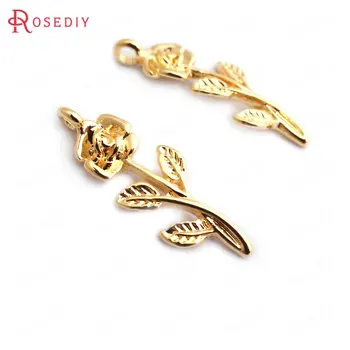 (34854)10PCS 22x7MM 24K Gold Color Brass Rose Flower Charms Pendants High Quality Diy Accessories Jewelry Findings 
(34854)10PCS 22x7MM 24K Gold Color Brass Rose Flower Charms Pendants High Quality Diy Accessories Jewelry Findings