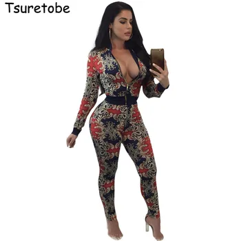 Tsuretobe New Fashion Vintage Printed Floral Jumpsuits Women Rompers Autumn Long Sleeve Zipper Two Piece Sexy Overalls Female
Tsuretobe New Fashion Vintage Printed Floral Jumpsuits Women Rompers Autumn Long Sleeve Zipper Two Piece Sexy Overalls Female