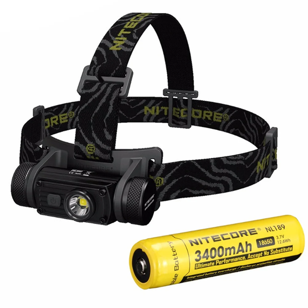NITECORE HC60 Headlight CREE XM-L2 U2 max 1000 lumen beam Distance 117 meter USB rechargeable headlight + 18650 3400mAh battery
NITECORE HC60 Headlight CREE XM-L2 U2 max 1000 lumen beam Distance 117 meter USB rechargeable headlight + 18650 3400mAh battery