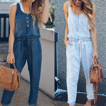 Denim Overalls For Summer Lady Women Fashion Cool Street Blue Plain Women Sleeveless Casual Jeans Jumpsuit Long Pants Rompers
Denim Overalls For Summer Lady Women Fashion Cool Street Blue Plain Women Sleeveless Casual Jeans Jumpsuit Long Pants Rompers