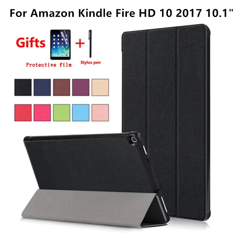 Case For Amazon Kindle Fire HD 10 2017 Tablet Case For Amazon HD 10 2017 10.1 inch Smart Flip PU Leather Stand Cover+Stylus+Film
Case For Amazon Kindle Fire HD 10 2017 Tablet Case For Amazon HD 10 2017 10.1 inch Smart Flip PU Leather Stand Cover+Stylus+Film