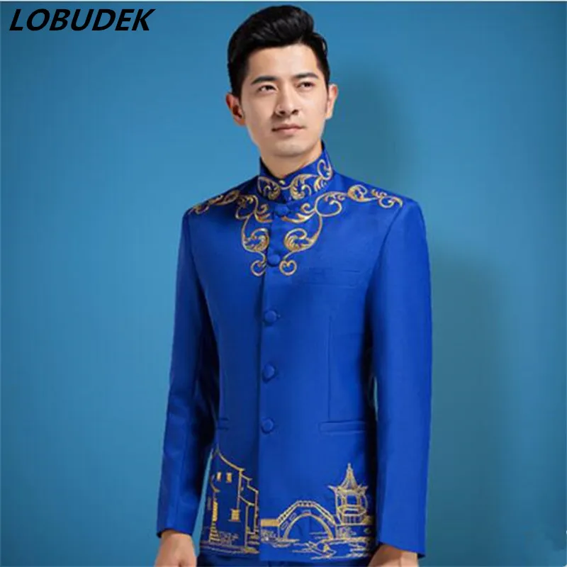 (jacket+pants) new male suit men's singer host costumes formal porm stage wear team Chorus performance clothing studio shooting
(jacket+pants) new male suit men's singer host costumes formal porm stage wear team Chorus performance clothing studio shooting