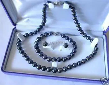 DIY 7-8mm Black Akoya Cultured Pearl Necklace Bracelet Earring Set wholesale Hot fascinating Fashion Jewelry Making Design W0343
DIY 7-8mm Black Akoya Cultured Pearl Necklace Bracelet Earring Set wholesale Hot fascinating Fashion Jewelry Making Design W0343