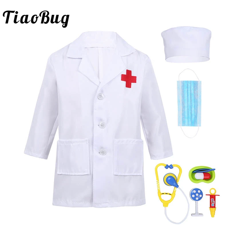 TiaoBug Unisex Boys Girls Surgeon Doctor Uniform Coat Doctor Play Tools Set Halloween Costume for Kids Cosplay Party Dress Up
TiaoBug Unisex Boys Girls Surgeon Doctor Uniform Coat Doctor Play Tools Set Halloween Costume for Kids Cosplay Party Dress Up