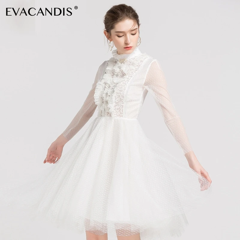 White Lace Mesh Short Party Dress Elegant Black Evening Sexy Ruffle Long Sleeve Vintage Christmas Designer Dress Women Vestidos 
White Lace Mesh Short Party Dress Elegant Black Evening Sexy Ruffle Long Sleeve Vintage Christmas Designer Dress Women Vestidos