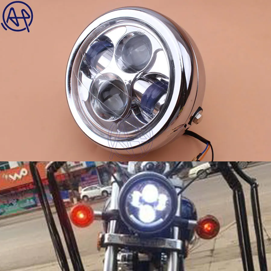 6.3" Retro Vintage Motorcycle White LED High/Low Bean Headlight Chrome Fits for Honda CG125 Old School Cafe Racer Bobber Style
6.3" Retro Vintage Motorcycle White LED High/Low Bean Headlight Chrome Fits for Honda CG125 Old School Cafe Racer Bobber Style