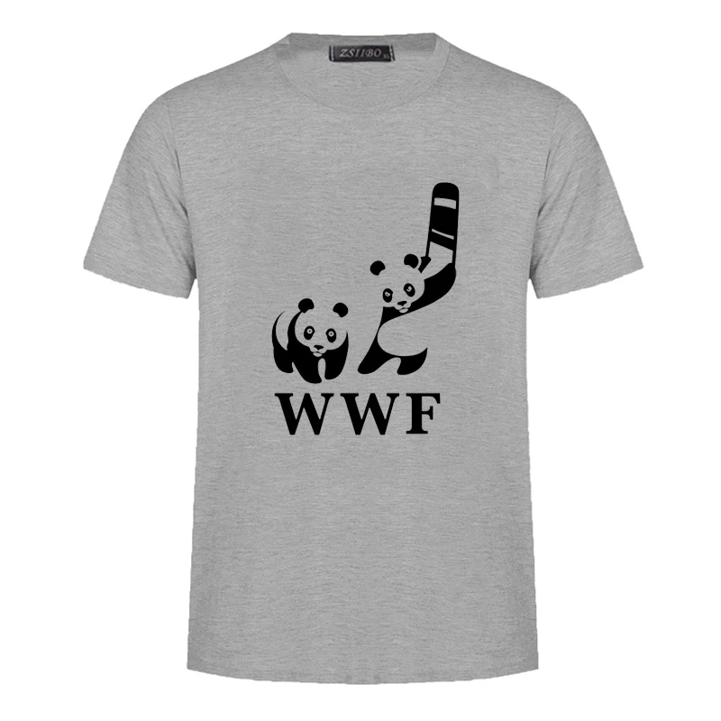 Harajuku Comedy WWF забавная футболка с рисунком панды Мужская коротким рукавом модные