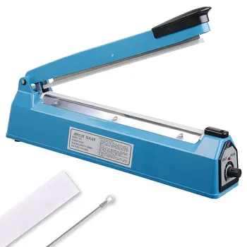12" 300mm Impulse Manual Hand Sealer Heat Sealing Machine Poly Tubing Plastic Bag w/ Spare & Sealing Elements
12" 300mm Impulse Manual Hand Sealer Heat Sealing Machine Poly Tubing Plastic Bag w/ Spare & Sealing Elements