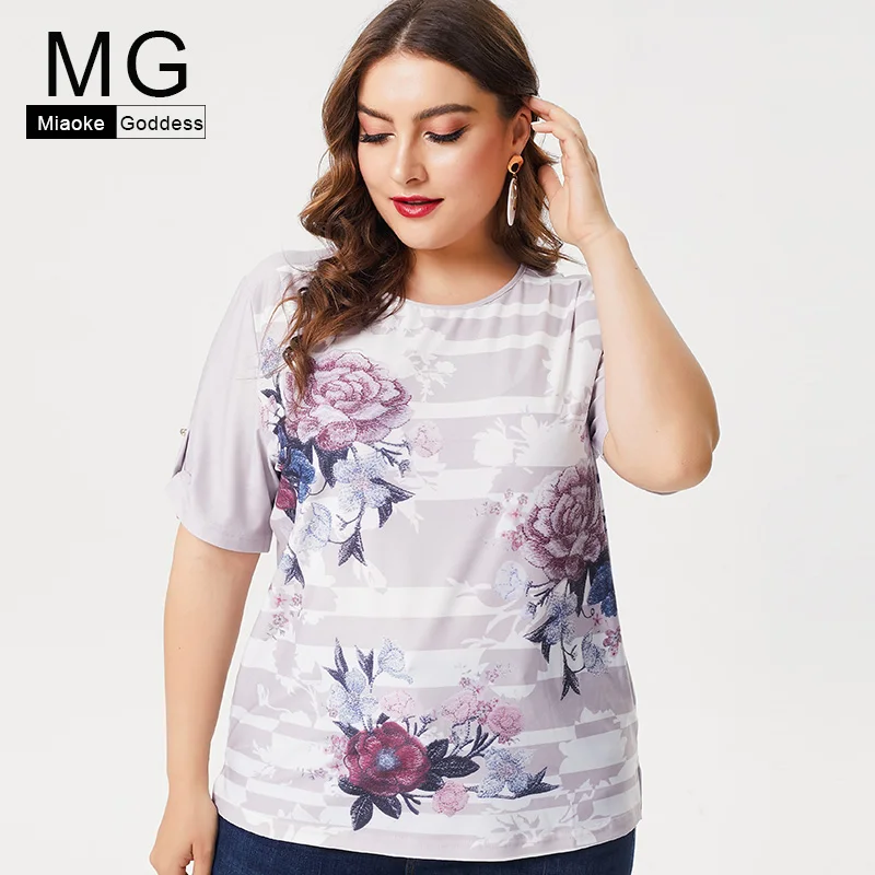 MG 2019 Summer Ladies Plus Size cotton Print floral t shirt fashions womens office lady female Vintage elegant tops
MG 2019 Summer Ladies Plus Size cotton Print floral t shirt fashions womens office lady female Vintage elegant tops