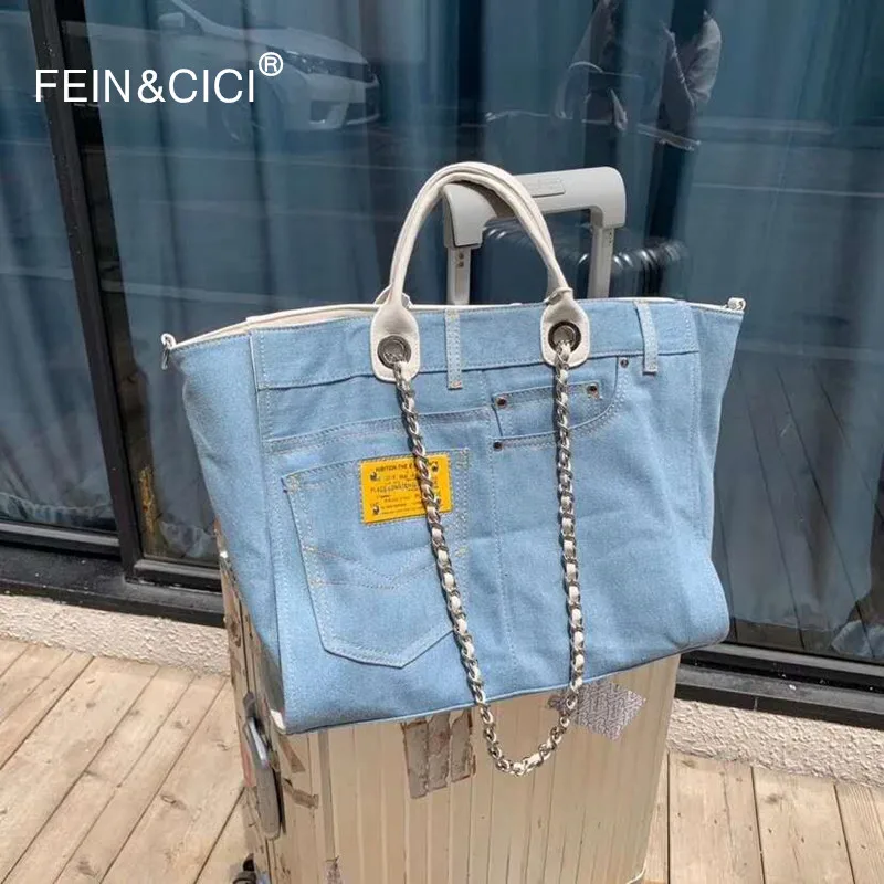 Beach bag denim canvas totes bag Jumbo large capacity women girls big shopping bag brand chains handbag summer beach bag 2019
Beach bag denim canvas totes bag Jumbo large capacity women girls big shopping bag brand chains handbag summer beach bag 2019