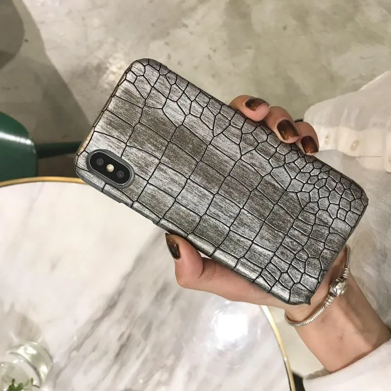Vintage 3D Crocodile Phone Case for iPhone XS MAX Case for iPhone X XR 6 6S 7 8 Plus Case Luxury Cool PU Leather Pattern Cover 04