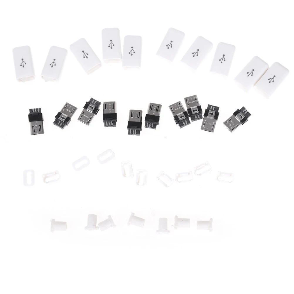 10pcs/ Sets 4 in 1 DIY Micro USB Welding Type Male 5 Pin Plug Connector w/Plastic Cover Wholesale
10pcs/ Sets 4 in 1 DIY Micro USB Welding Type Male 5 Pin Plug Connector w/Plastic Cover Wholesale