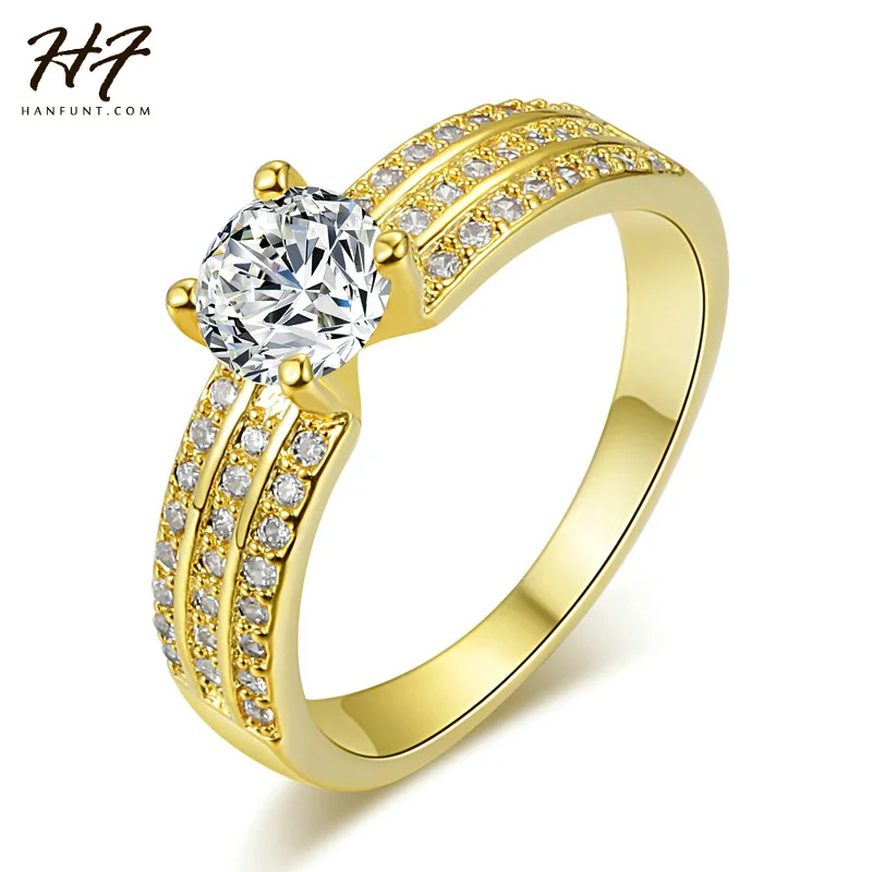 Fashion Gold-Color Bijoux Wedding Women Rings CZ Crystal Ring jewelry Engagement Gift R564
Fashion Gold-Color Bijoux Wedding Women Rings CZ Crystal Ring jewelry Engagement Gift R564