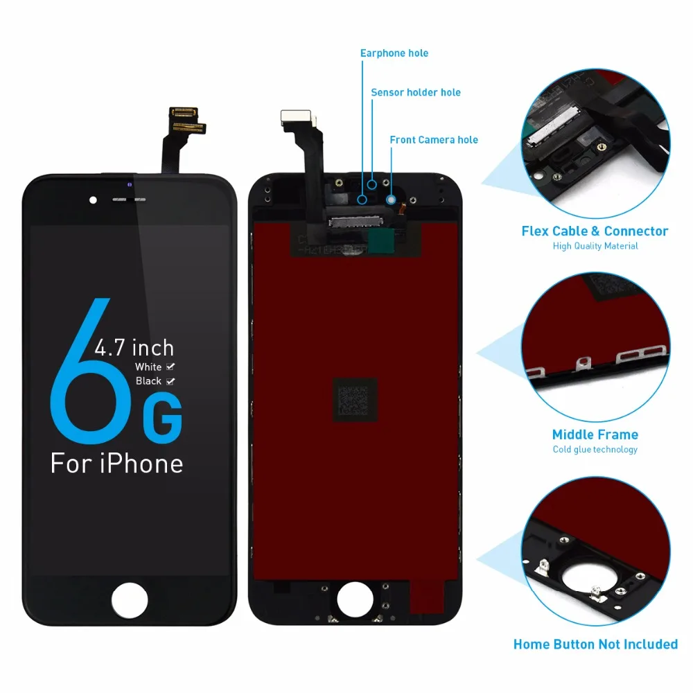 Детали для Apple iPhone 6 6g 4 7 дюйма ЖК дисплей + дигитайзер сенсорного экрана в сборе A1549