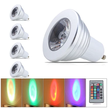 4X RGB 3WBulb Lamp 16Colors Changing 85V-265V Magic Stage DJ Disco Lights Dimmable Led Lampada IR Controller In GU10 LED Bulb
4X RGB 3WBulb Lamp 16Colors Changing 85V-265V Magic Stage DJ Disco Lights Dimmable Led Lampada IR Controller In GU10 LED Bulb
