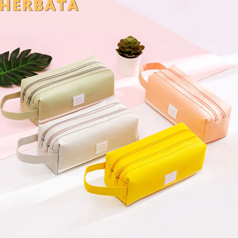 New Student Stationery Double-layer Multi-function Canvas Pencil Bag Simple Cute Double Zipper Large Capacity Pen Case CL-1921
New Student Stationery Double-layer Multi-function Canvas Pencil Bag Simple Cute Double Zipper Large Capacity Pen Case CL-1921