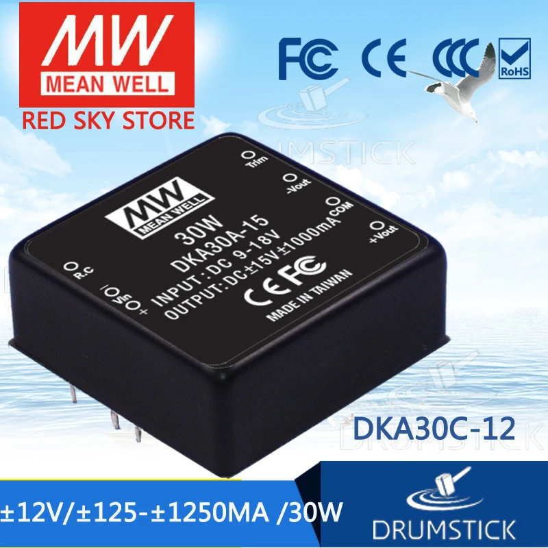 MEAN WELL DKA30C-12 12V 1250mA meanwell DKA30 12V 30W DC-DC Regulated Dual Output Converter
MEAN WELL DKA30C-12 12V 1250mA meanwell DKA30 12V 30W DC-DC Regulated Dual Output Converter