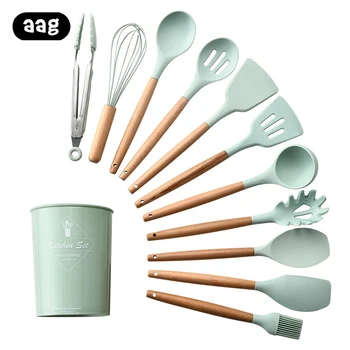 Silicone Cooking Tools Set Heat-resistant Turner Tongs Spatula Spoon Kitchen Cooking Utensils Set With Storage Box Kitchen Tools
Silicone Cooking Tools Set Heat-resistant Turner Tongs Spatula Spoon Kitchen Cooking Utensils Set With Storage Box Kitchen Tools