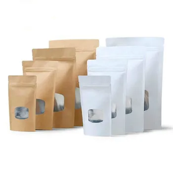 New 50pcs White/Kraft Paper Small Window Bag Coffee/Nuts/Tea Storage Ziplock Bag Snack Biscuit Window Gift Bags
New 50pcs White/Kraft Paper Small Window Bag Coffee/Nuts/Tea Storage Ziplock Bag Snack Biscuit Window Gift Bags