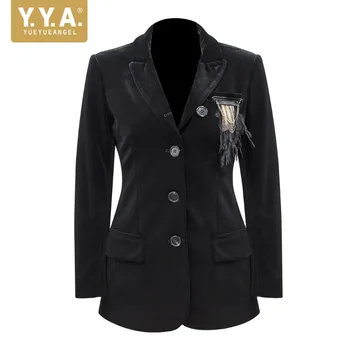 New European Female Blazer High Quality Velvet OL Women Blazers And Jackets Black Slim Formal Ladies Blazer Full Blaizer Mujer
New European Female Blazer High Quality Velvet OL Women Blazers And Jackets Black Slim Formal Ladies Blazer Full Blaizer Mujer
