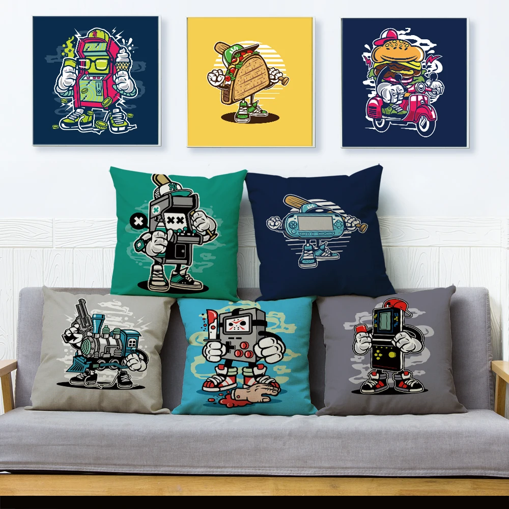 Creative Colorful Children Cartoon Robot Print Cushion Cover Pillow Covers Linen Pillows Cases Sofa Decor Toy Pillowcase
Creative Colorful Children Cartoon Robot Print Cushion Cover Pillow Covers Linen Pillows Cases Sofa Decor Toy Pillowcase