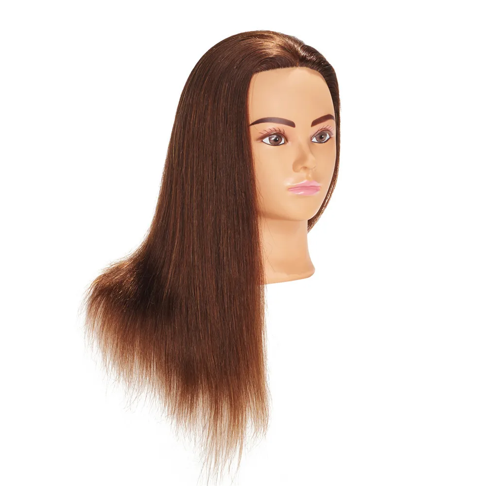 Traininghead 20 22 "натуральные волосы 100% Женский манекен голова для парики