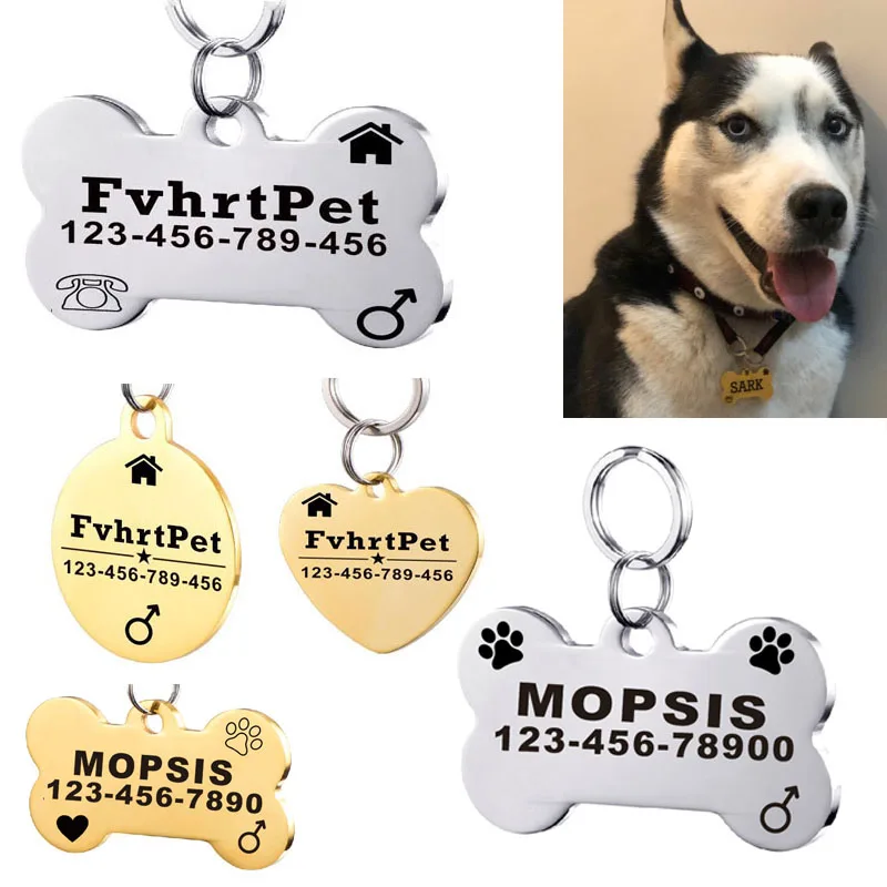 Stainless Stee Dog ID Tag for Dog Collar Accessories Personalized Pet ID Tag Customized Dog Tag Free engraving
Stainless Stee Dog ID Tag for Dog Collar Accessories Personalized Pet ID Tag Customized Dog Tag Free engraving