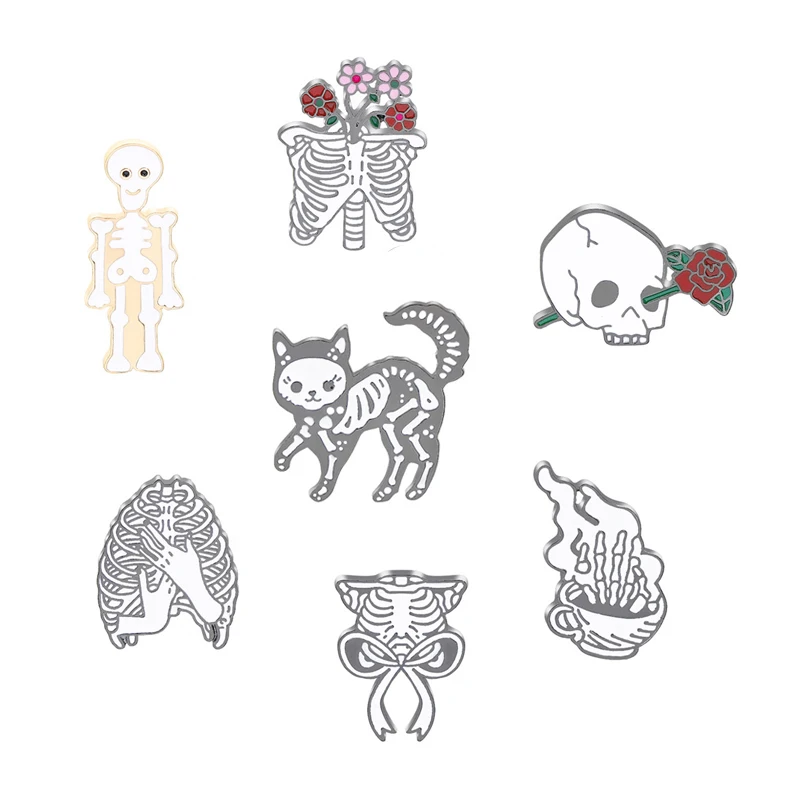 Cute Cat Skeleton Enamel Pins Rose Flower Brooch Skull Animal Badge Funny Halloween Gift Backpack Jackets Lapel Pin Accessories
Cute Cat Skeleton Enamel Pins Rose Flower Brooch Skull Animal Badge Funny Halloween Gift Backpack Jackets Lapel Pin Accessories
