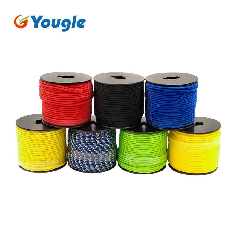 

YOUGLE 5 Strand 350lb Paracord Parachute Cord Lanyard Rope Mil Spec Climbing Camping Knitted Bracelet 164FT 7 Colors