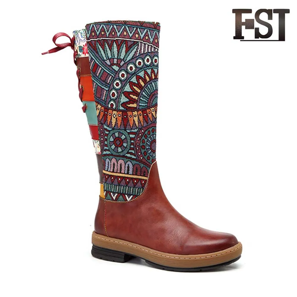 FSJ Genuine Cow Leather Corium Mid-Calf Boots 2019 Bohemia Style Winter Women Round Toe Gingham Size 42 Canvas Botas Shoes
FSJ Genuine Cow Leather Corium Mid-Calf Boots 2019 Bohemia Style Winter Women Round Toe Gingham Size 42 Canvas Botas Shoes
