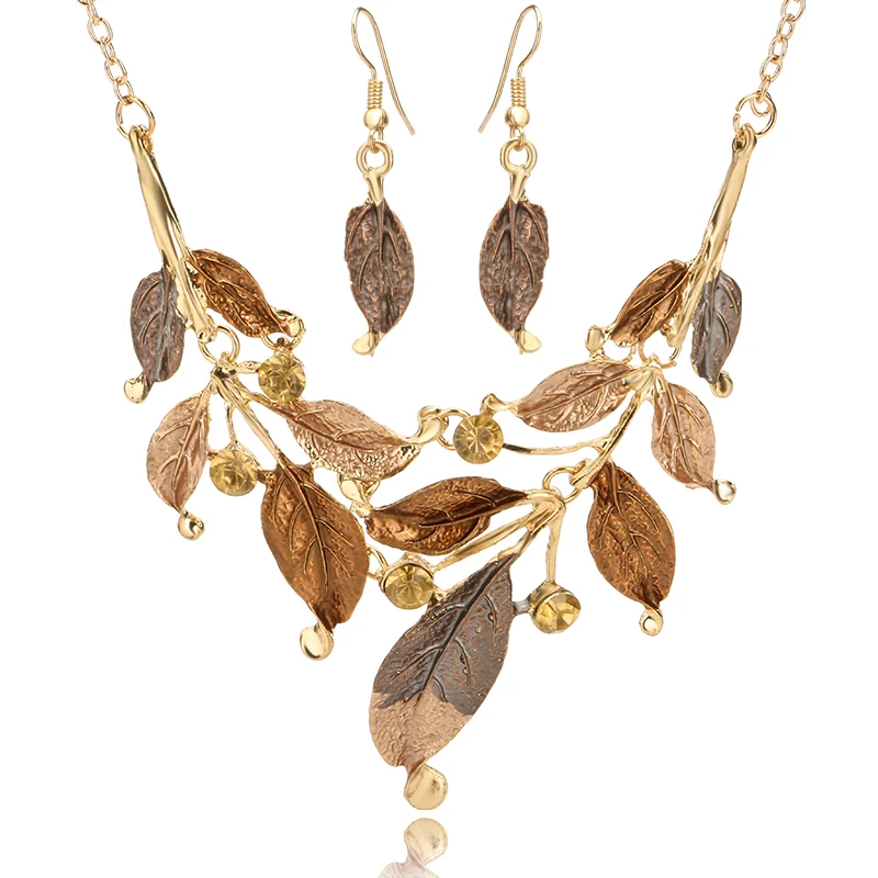 Lemon Value Bohemia Statement Choker Vintage Collar Crystal Leaf Pendant Necklace Earrings Set Women Jewelry Sets Gifts ZA141
Lemon Value Bohemia Statement Choker Vintage Collar Crystal Leaf Pendant Necklace Earrings Set Women Jewelry Sets Gifts ZA141
