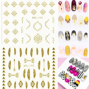 Gold Silver Nail Sticker Decals Geo Arrow Flower Design Decal For Nails Decoration Nail Art Manicure DIY DTL103-106
Gold Silver Nail Sticker Decals Geo Arrow Flower Design Decal For Nails Decoration Nail Art Manicure DIY DTL103-106