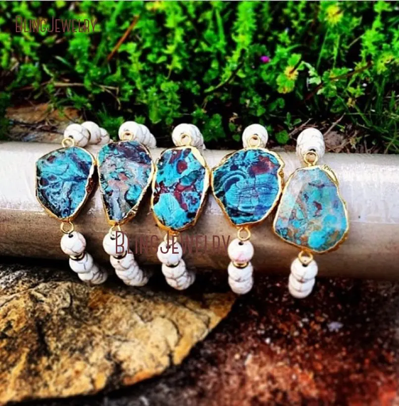 Ocean Jaspers Sea Sediment Stone Connector Bracelets White Howlite Turquoises Beads Bracelet BM20476
Ocean Jaspers Sea Sediment Stone Connector Bracelets White Howlite Turquoises Beads Bracelet BM20476