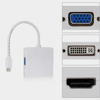 Mini DP DisplayPort (3 in 1) to HDMI DVI VGA Converter Cable Adapter With Retail Package 10pcs/lot
Mini DP DisplayPort (3 in 1) to HDMI DVI VGA Converter Cable Adapter With Retail Package 10pcs/lot