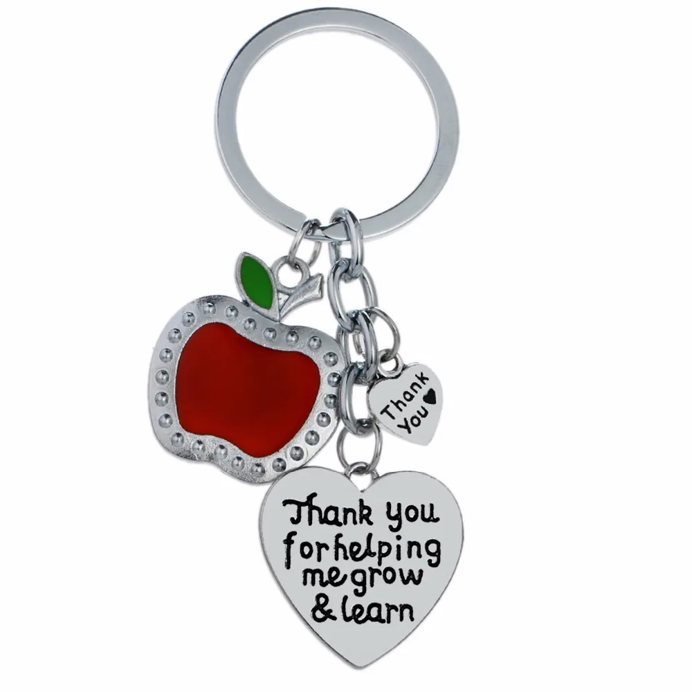Apple Love Heart Charms Keychain Thank You For Helping Me Grow&Learn Keyring Teachers Key Chain Ring Holder Gift Teacher Jewelry
Apple Love Heart Charms Keychain Thank You For Helping Me Grow&Learn Keyring Teachers Key Chain Ring Holder Gift Teacher Jewelry