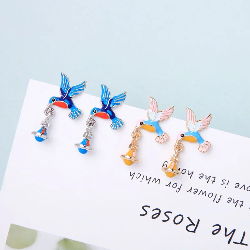 kissme Cute Multicolored Enamel Birds Carried Bell Flower Drop Earrings For Women&Girls Two-color Alloy Fashion Accessory Gifts
kissme Cute Multicolored Enamel Birds Carried Bell Flower Drop Earrings For Women&Girls Two-color Alloy Fashion Accessory Gifts