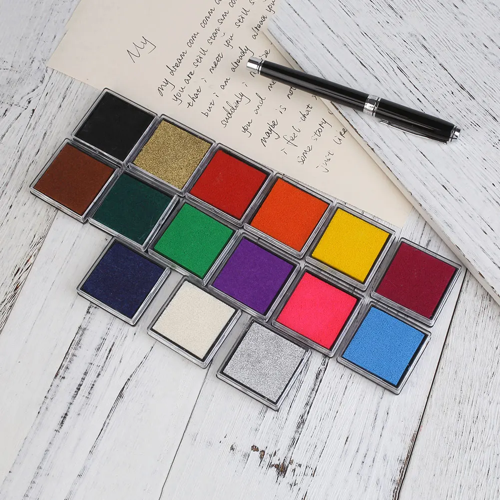 15 Colors Ink Pad Durable DIY Craft Oil Based Stamp Print For Stamps Wood Scrapbooking Sealing Decoration Fingerprint DIY Craft
15 Colors Ink Pad Durable DIY Craft Oil Based Stamp Print For Stamps Wood Scrapbooking Sealing Decoration Fingerprint DIY Craft