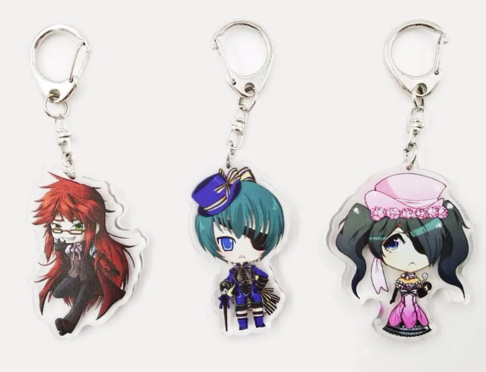Black Butler Kuroshituji Sebastian Death Grell Sutcliff Clie Angel Japanese Anime keychain Acrylic strap/charms/Key ring
Black Butler Kuroshituji Sebastian Death Grell Sutcliff Clie Angel Japanese Anime keychain Acrylic strap/charms/Key ring