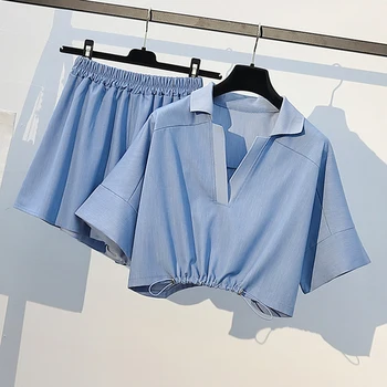 Plus Size 5xl Shorts Set Two-piece Suits Year-old Female Costume Ensemble Femme Survetement Conjunto Feminino Women Sets Clothes
Plus Size 5xl Shorts Set Two-piece Suits Year-old Female Costume Ensemble Femme Survetement Conjunto Feminino Women Sets Clothes
