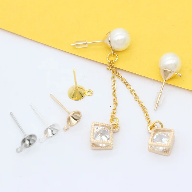 100p Gold silver plated Metal Blank Cup Peg Ear stud Post Earrings findings Ear Nail pin with 5/6/8mm setting&loop jewelry craft
100p Gold silver plated Metal Blank Cup Peg Ear stud Post Earrings findings Ear Nail pin with 5/6/8mm setting&loop jewelry craft