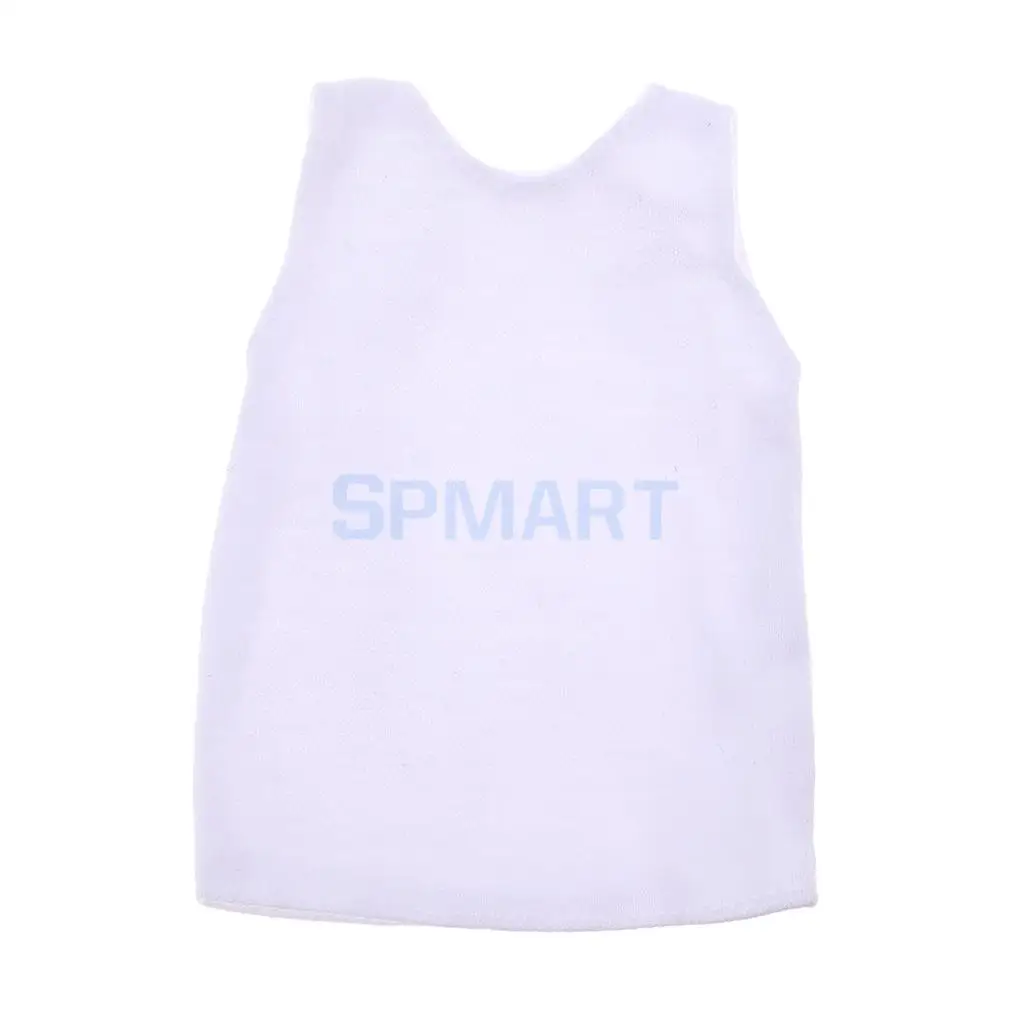 1/6 Mens White Vest T-shirt Tops Sleeveless Clothes for 12 1/6 Mens White Vest T-shirt Tops Sleeveless Clothes for 12