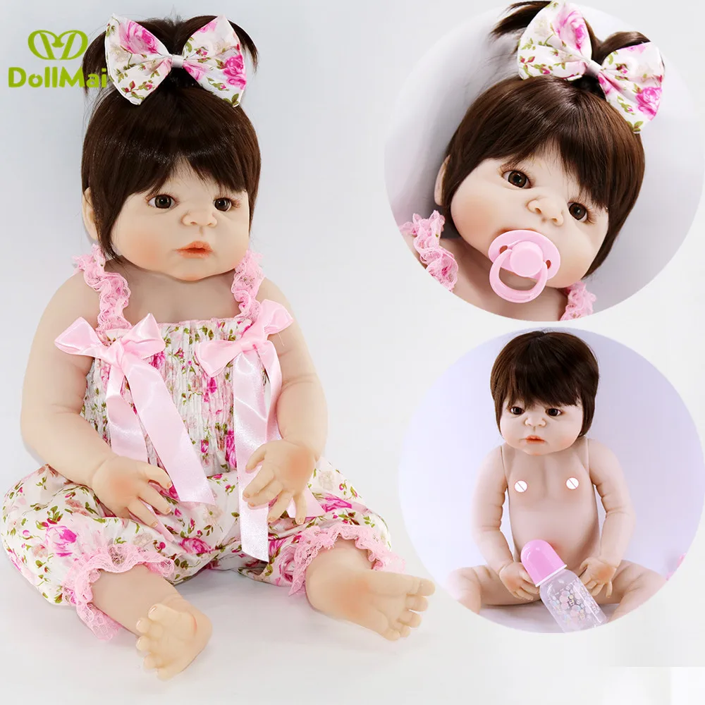 

Boneca Bebe Reborn Full Silicone Baby Doll Toy Lifelike 55cm Newborn Girl Babies Doll Lovely Birthday Gift Bathe Toy