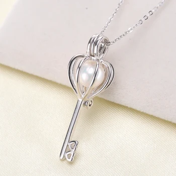 925 Sterling Silver Pearl Pendant Key Cage Design Necklace Pendant Findings Jewelry Parts Fittings Women Accessories
925 Sterling Silver Pearl Pendant Key Cage Design Necklace Pendant Findings Jewelry Parts Fittings Women Accessories