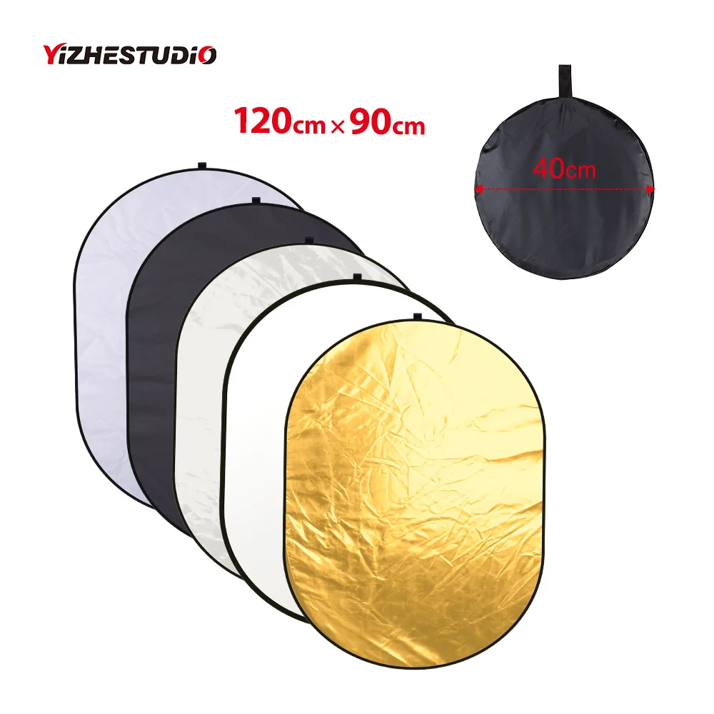 Yizhestudio 90*120CM 5 in 1 Fotografia Reflector Gold Silver White Black Translucent portable light reflector
Yizhestudio 90*120CM 5 in 1 Fotografia Reflector Gold Silver White Black Translucent portable light reflector