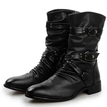 Fashion men spring autumn Motorcycle Martin Boots British Style Gothic Punk Thick Warm Black Shoes Plus Size
Fashion men spring autumn Motorcycle Martin Boots British Style Gothic Punk Thick Warm Black Shoes Plus Size