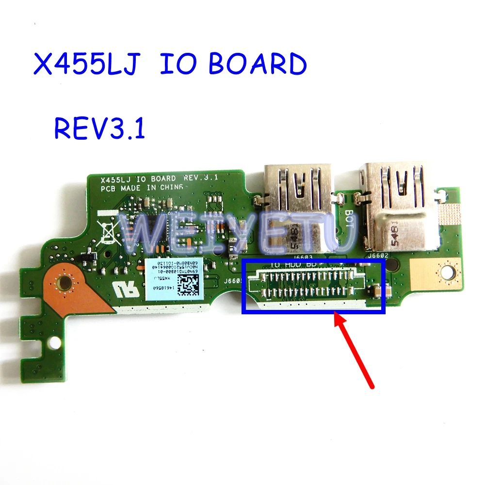 X455LJ IO Board REV3.1 For ASUS X455 X455L X455LJ X455LD X455LF A455L K455L USB AUDIO BOARD IO board Test well
X455LJ IO Board REV3.1 For ASUS X455 X455L X455LJ X455LD X455LF A455L K455L USB AUDIO BOARD IO board Test well